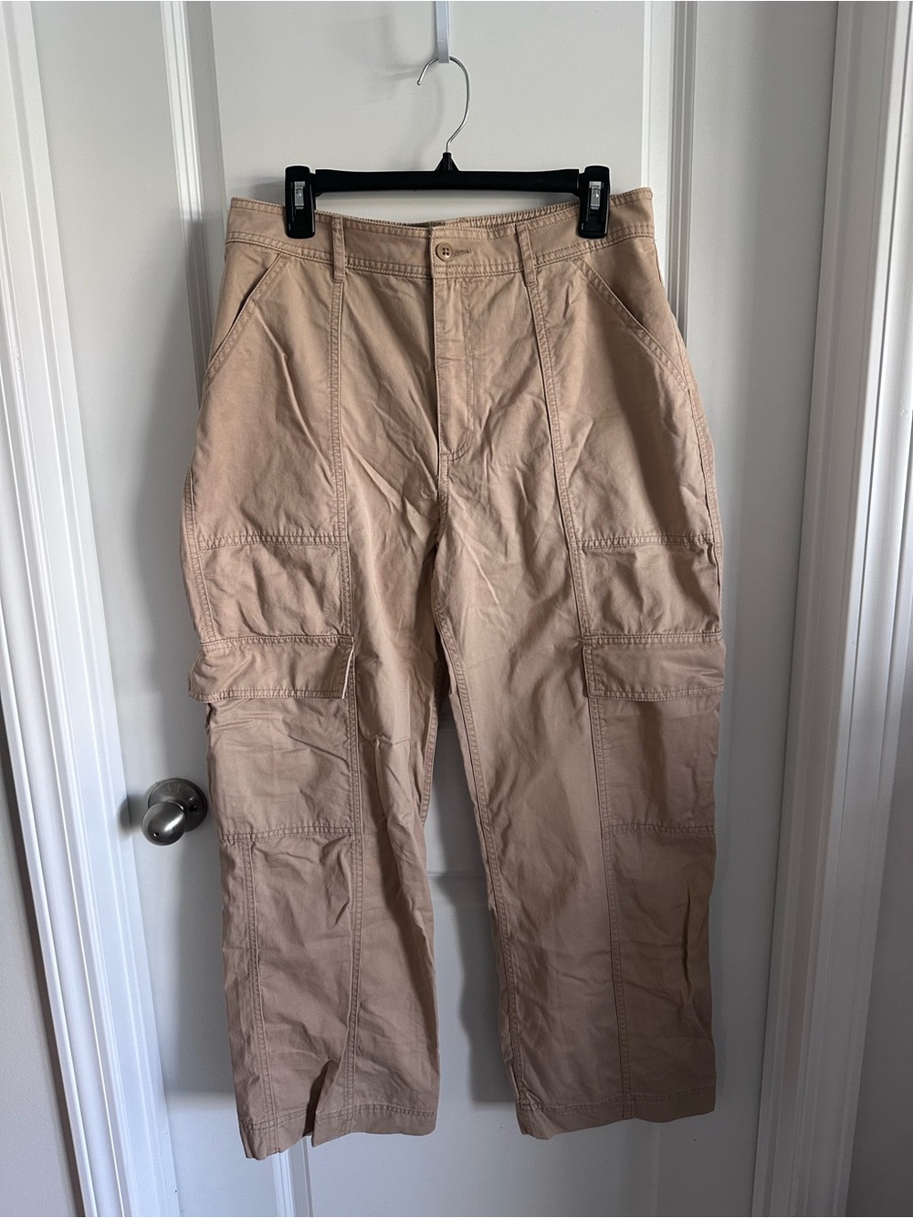Abercrombie & Fitch Wide Leg Cargo Pants — Tan